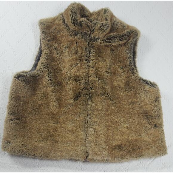 Preston & York women's brown faux fur Vest Size 2XL Mob Wife Bohemian Luxe - Picture 5 of 11
